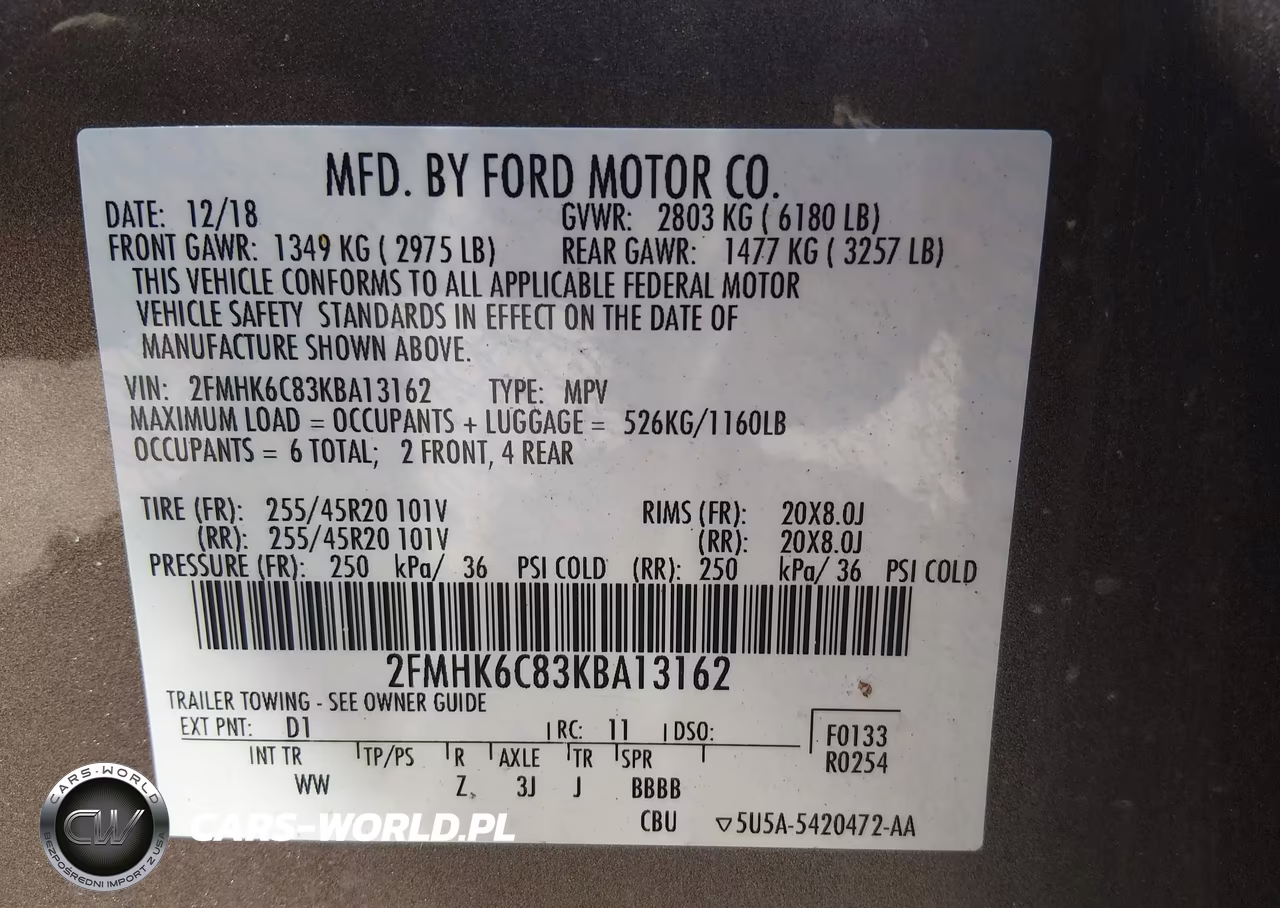 2019 Ford Flex Sel VIN:2FMHK6C83KBA13162 - 9