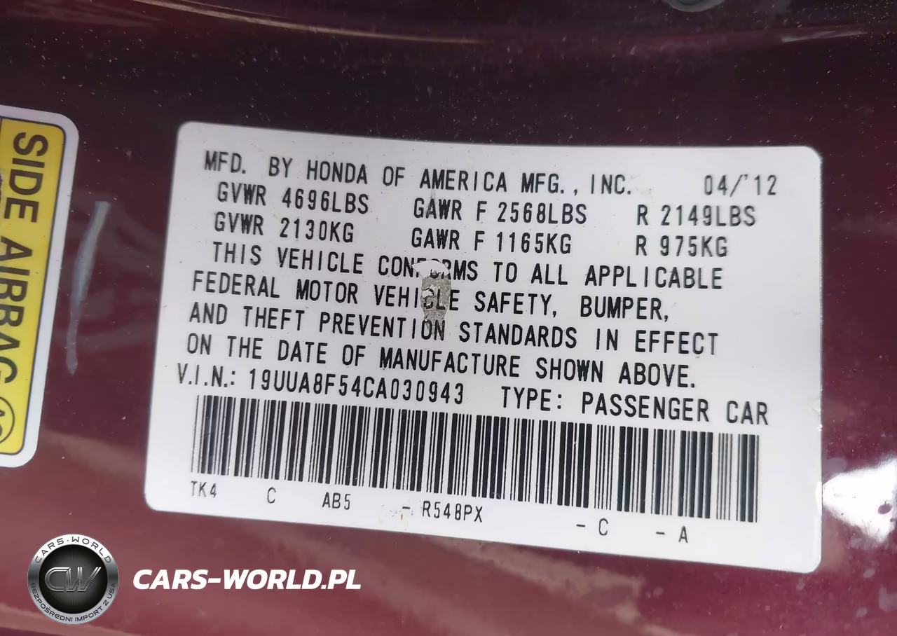 2012 Acura Tl 3.5 VIN:19UUA8F54CA030943 - 9