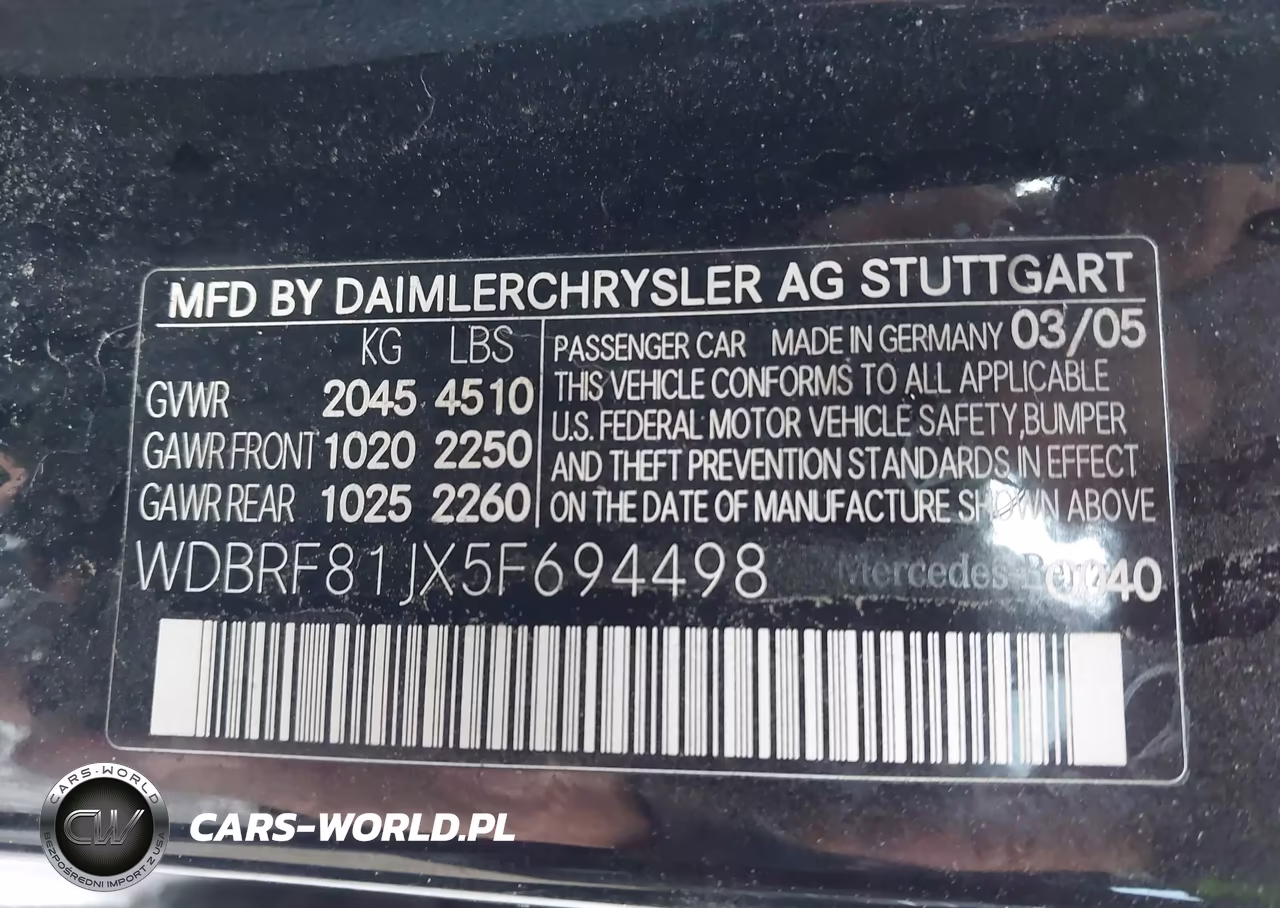 2005 Mercedes-Benz C 240 Luxury 4Matic VIN:WDBRF81JX5F694498 - 9