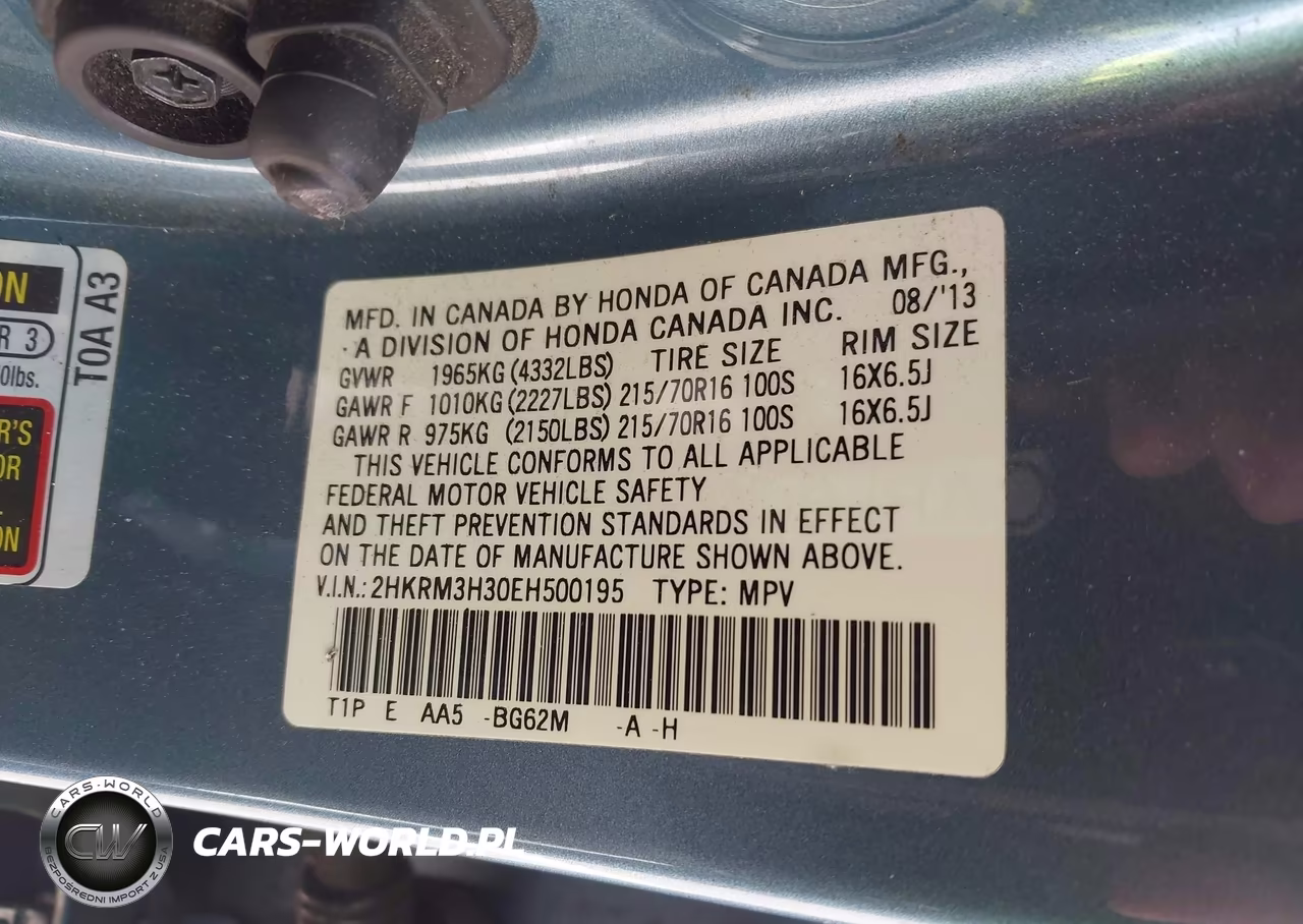 2014 Honda Cr-V Lx VIN:2HKRM3H30EH500195 - 9