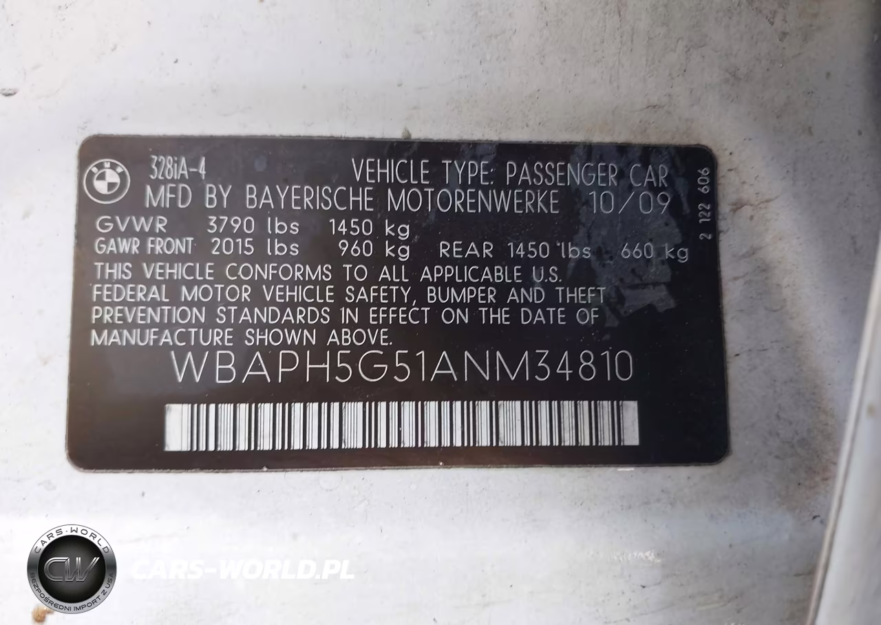 2010 BMW 328I VIN:WBAPH5G51ANM34810 - 9