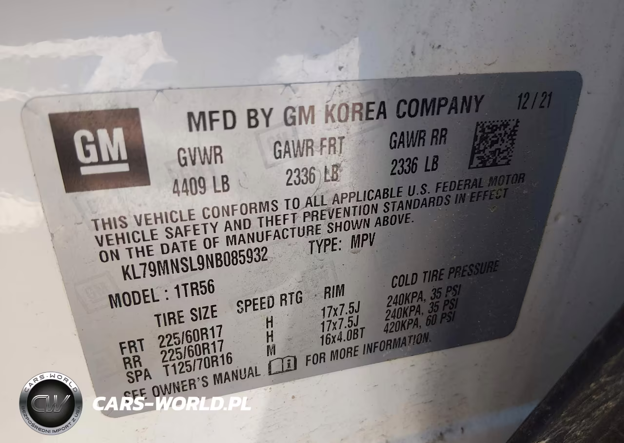 2022 Chevrolet Trailblazer Awd Ls VIN:KL79MNSL9NB085932 - 9