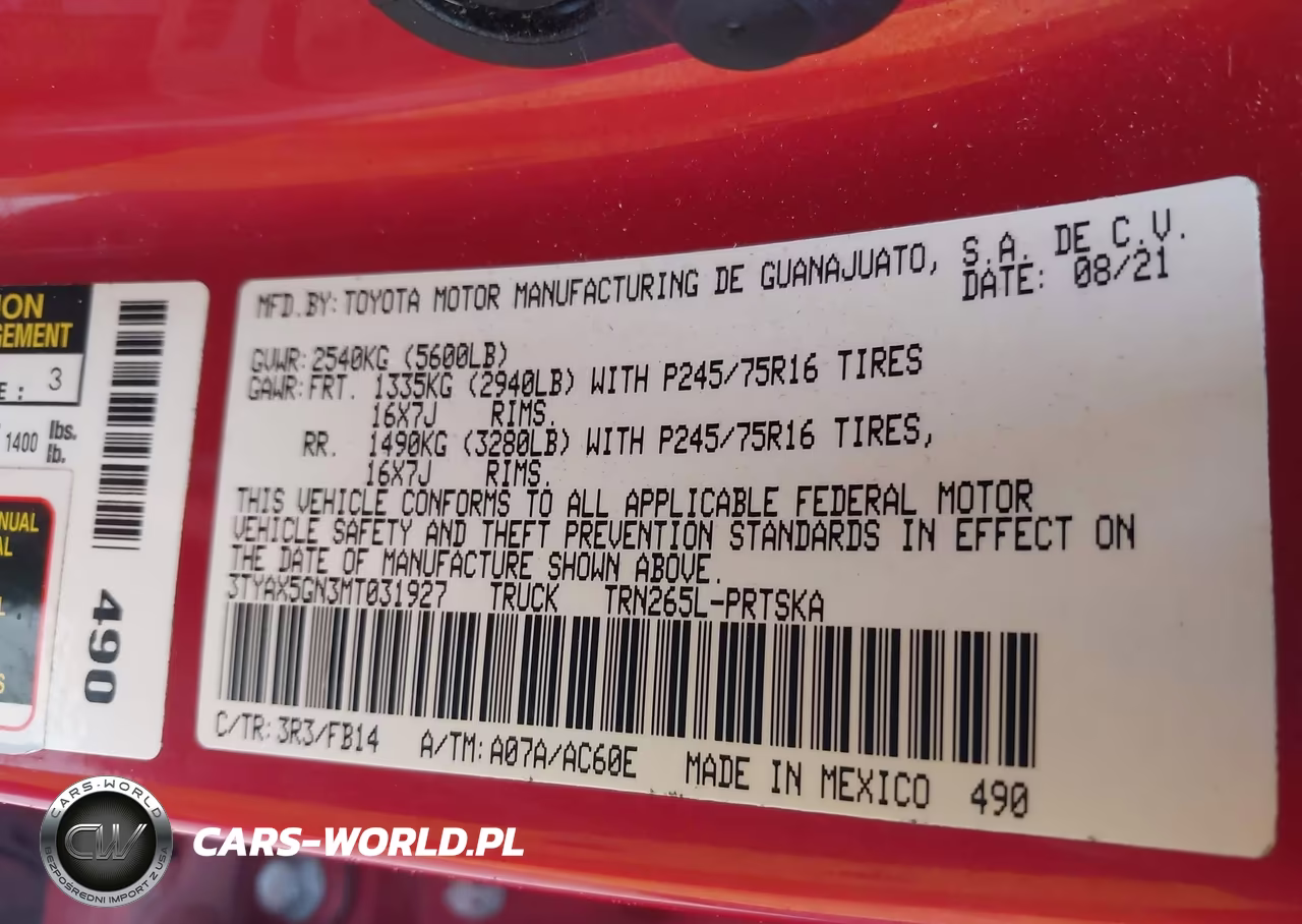 2021 Toyota Tacoma Sr VIN:3TYAX5GN3MT031927 - 9