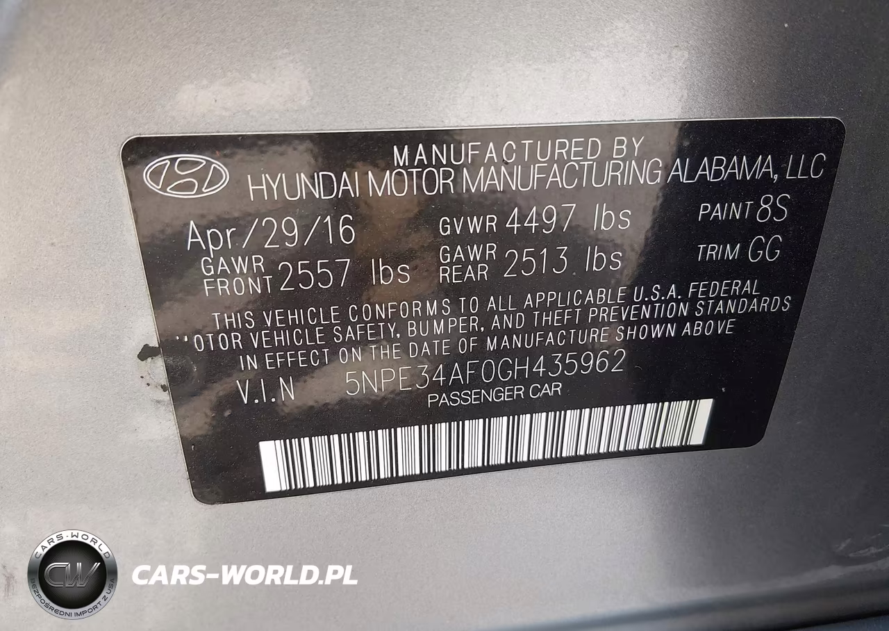 2016 Hyundai Sonata Sport VIN:5NPE34AF0GH435962 - 9