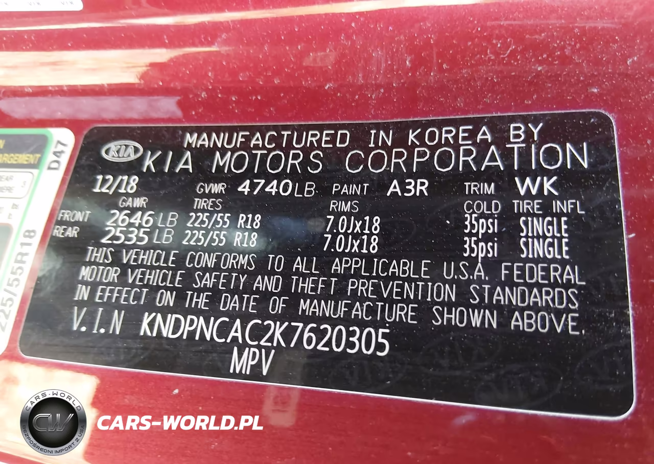 2019 Kia Sportage Ex VIN:KNDPNCAC2K7620305 - 9