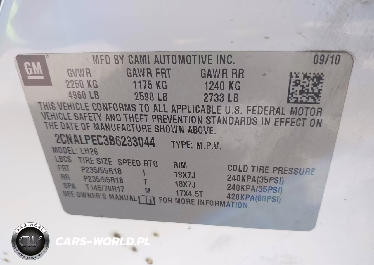2011 Chevrolet Equinox 2Lt VIN:2CNALPEC3B6233044 - 9