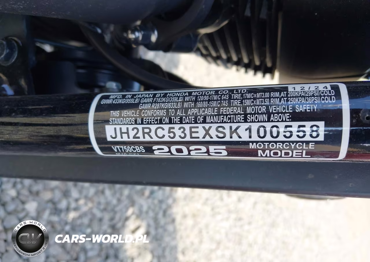 2025 Honda Vt750 C2B VIN:JH2RC53EXSK100558 - 10