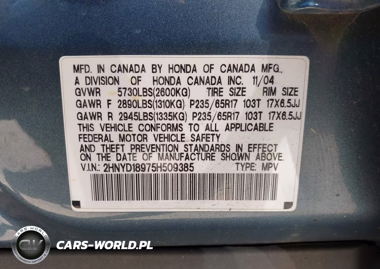 2005 Acura Mdx VIN:2HNYD18975H509385 - 9