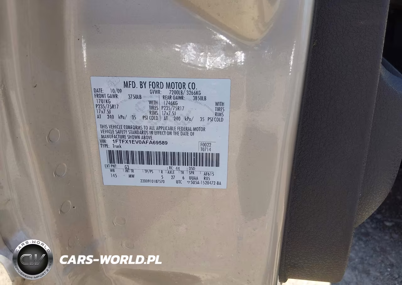 2010 Ford F-150 Fx4-Lariat-Xl-Xlt VIN:1FTFX1EV0AFA69589 - 9