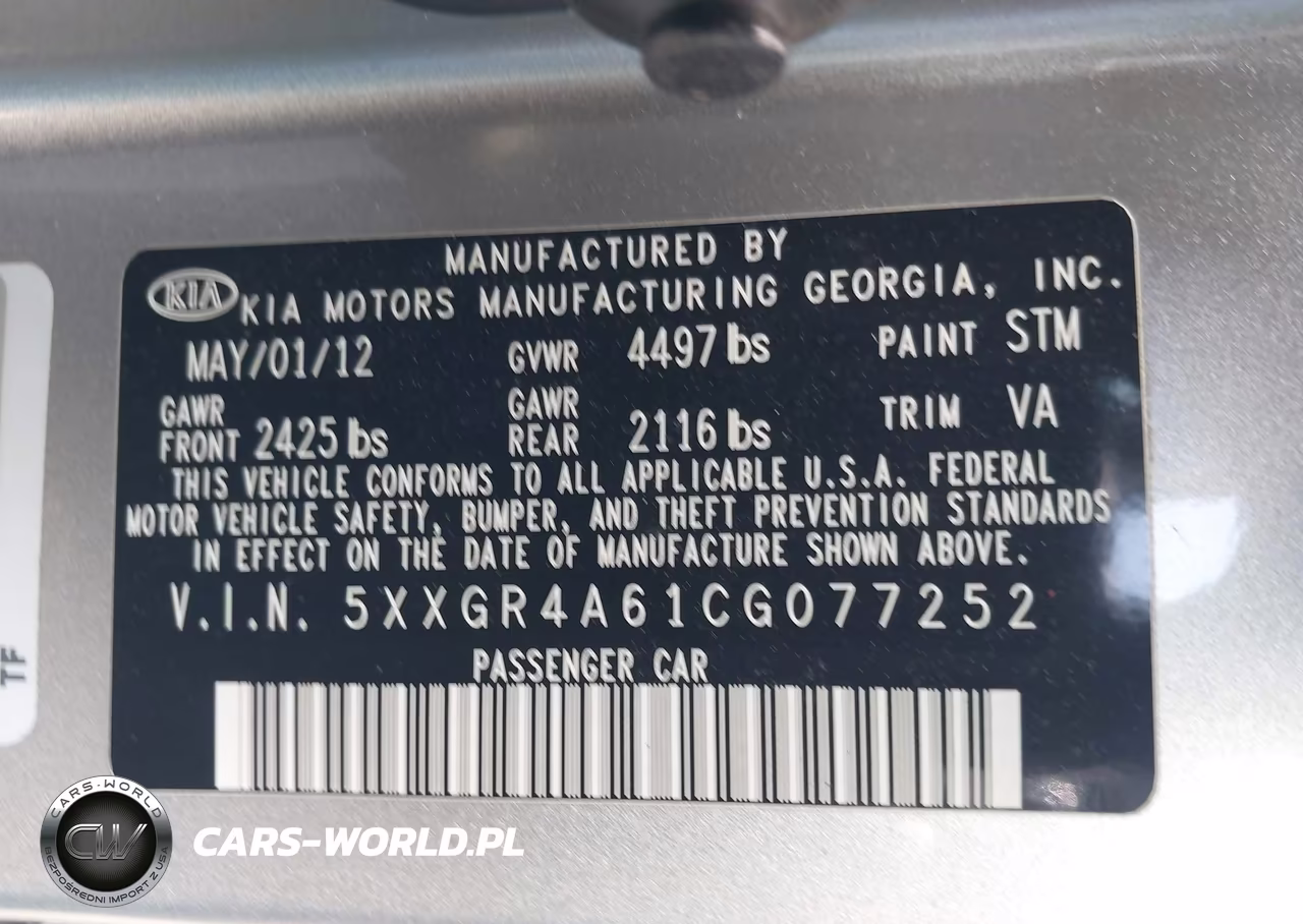 2012 Kia Optima Sx VIN:5XXGR4A61CG077252 - 9