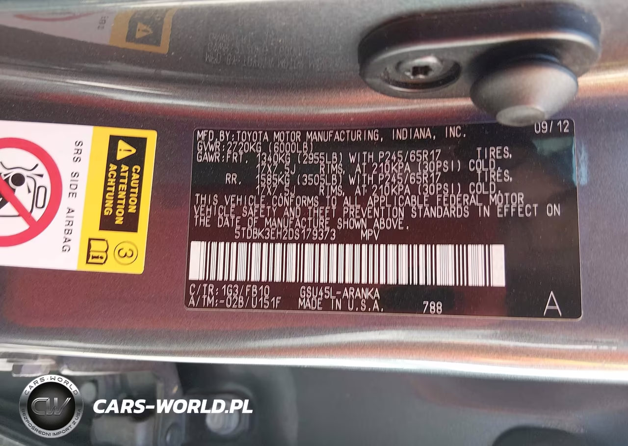 2013 Toyota Highlander Base V6 VIN:5TDBK3EH2DS179373 - 9