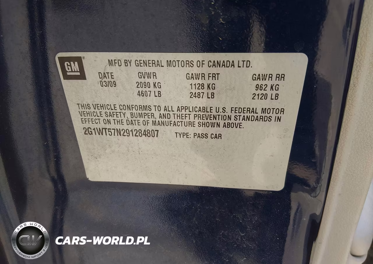 2009 Chevrolet Impala Lt VIN:2G1WT57N291284807 - 9