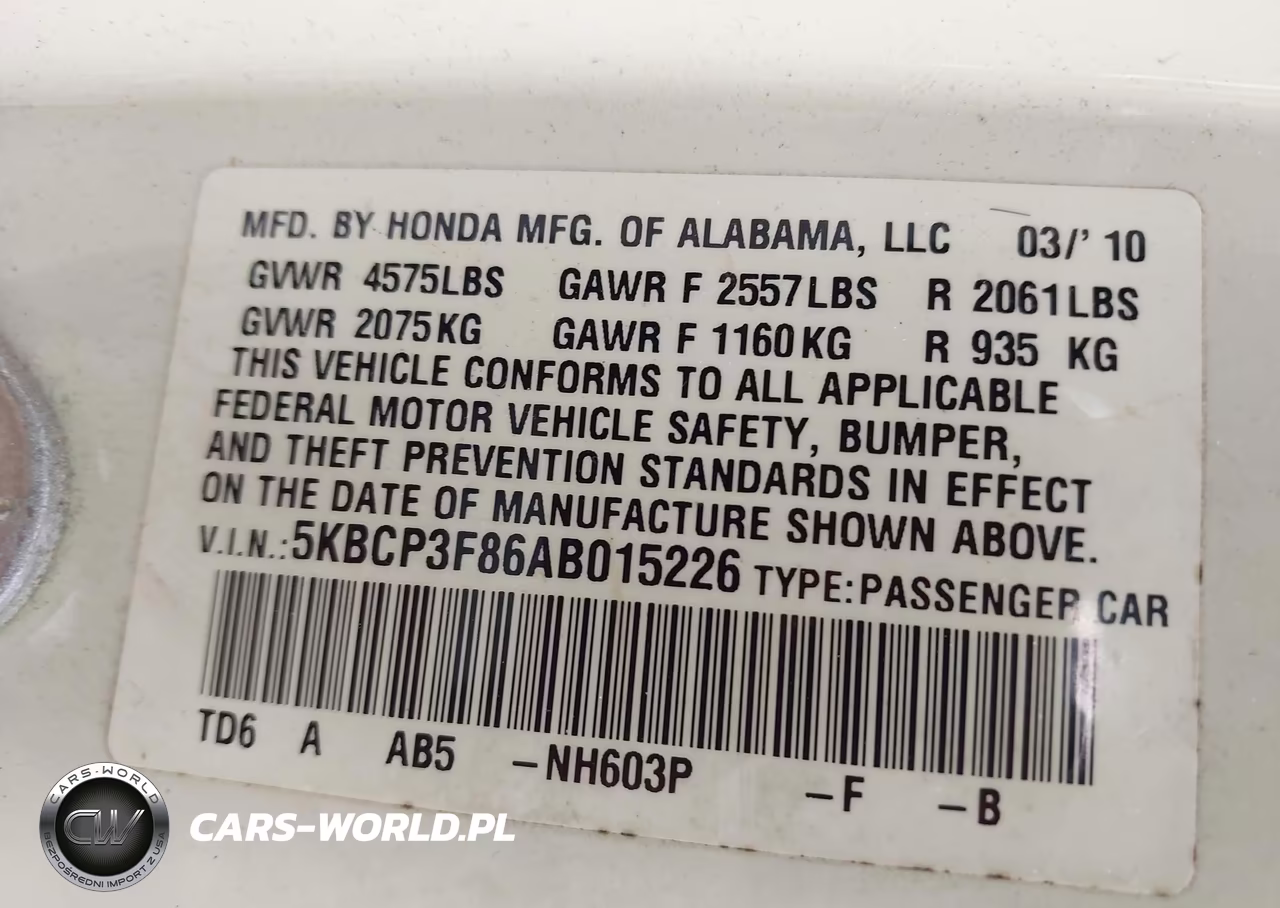 2010 Honda Accord 3.5 Ex-L VIN:5KBCP3F86AB015226 - 9