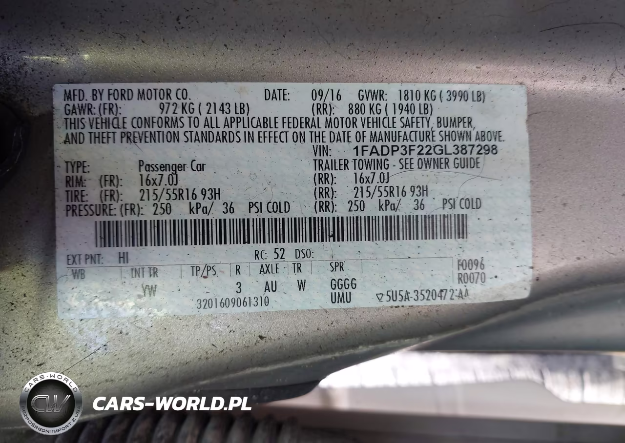 2016 Ford Focus Se VIN:1FADP3F22GL387298 - 9