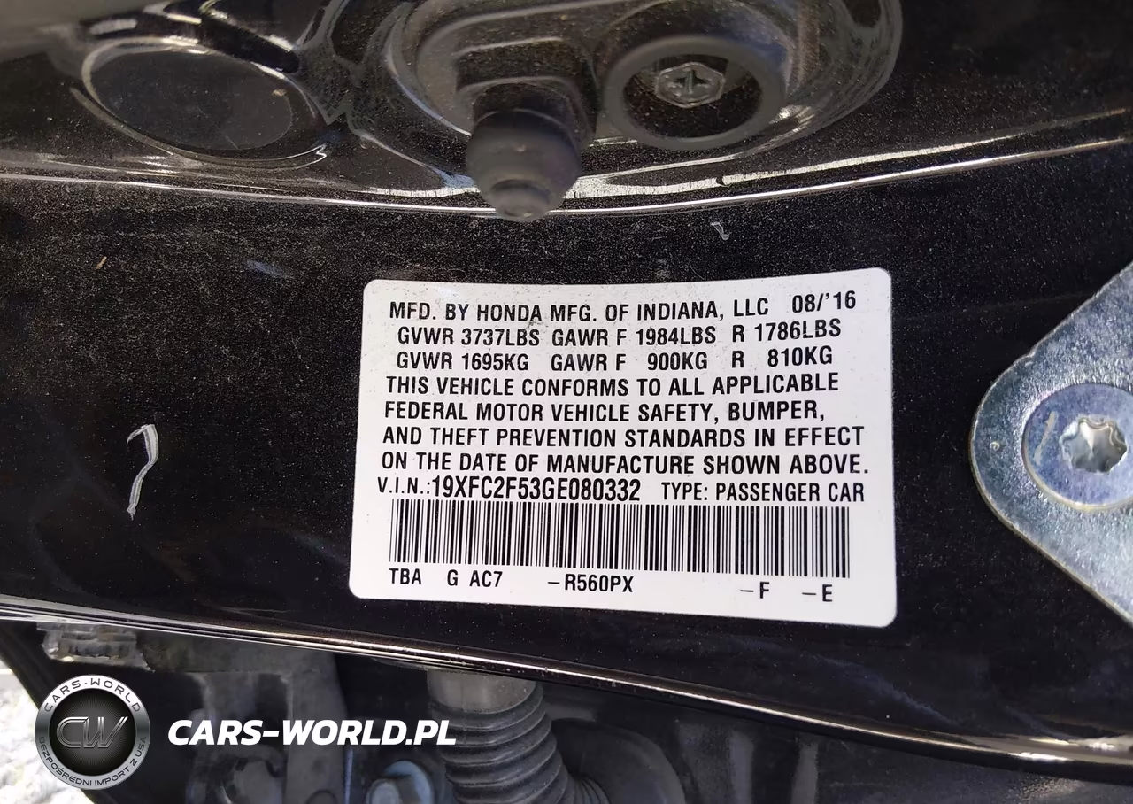 2016 Honda Civic Lx VIN:19XFC2F53GE080332 - 9