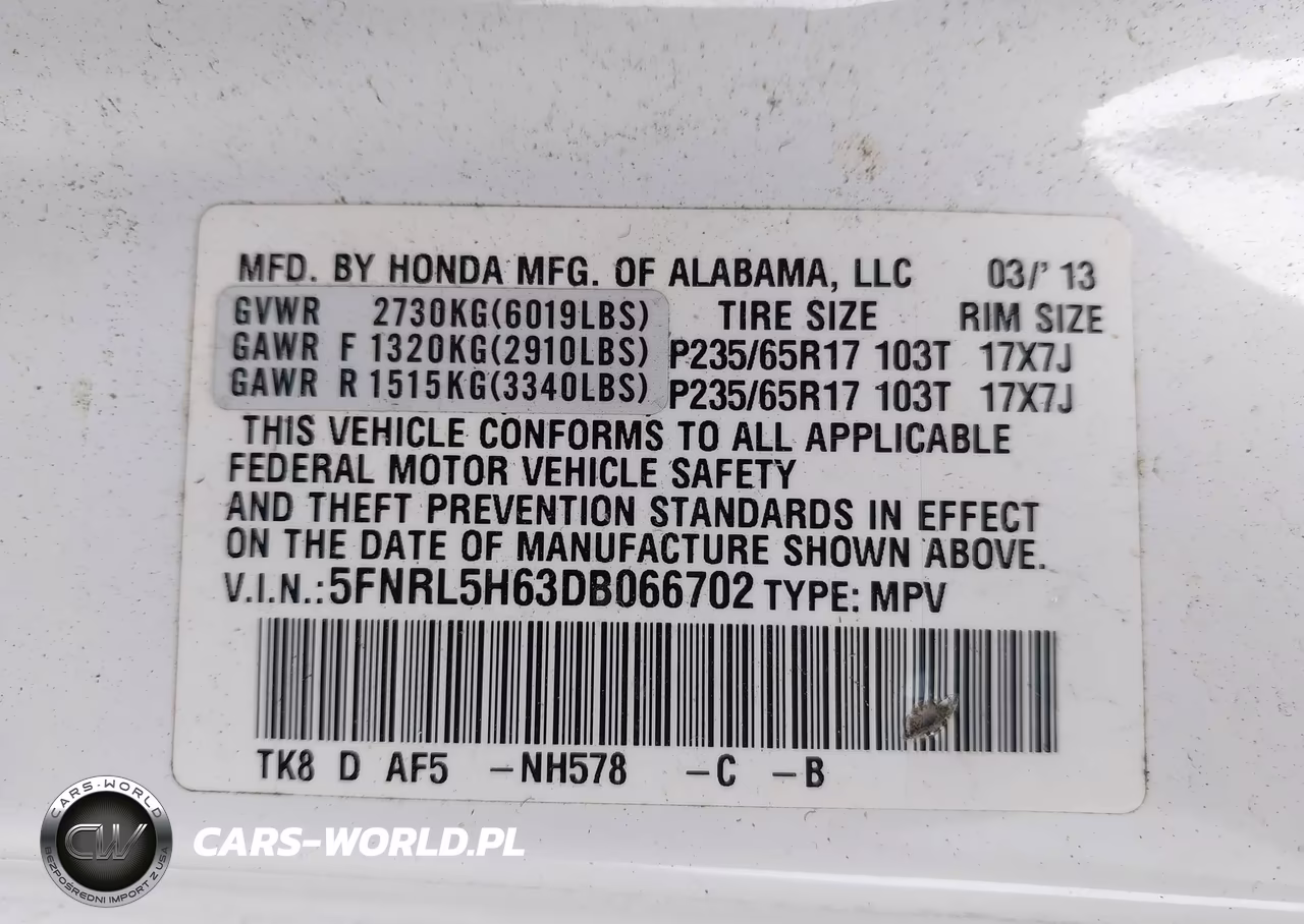 2013 Honda Odyssey Ex-L VIN:5FNRL5H63DB066702 - 9