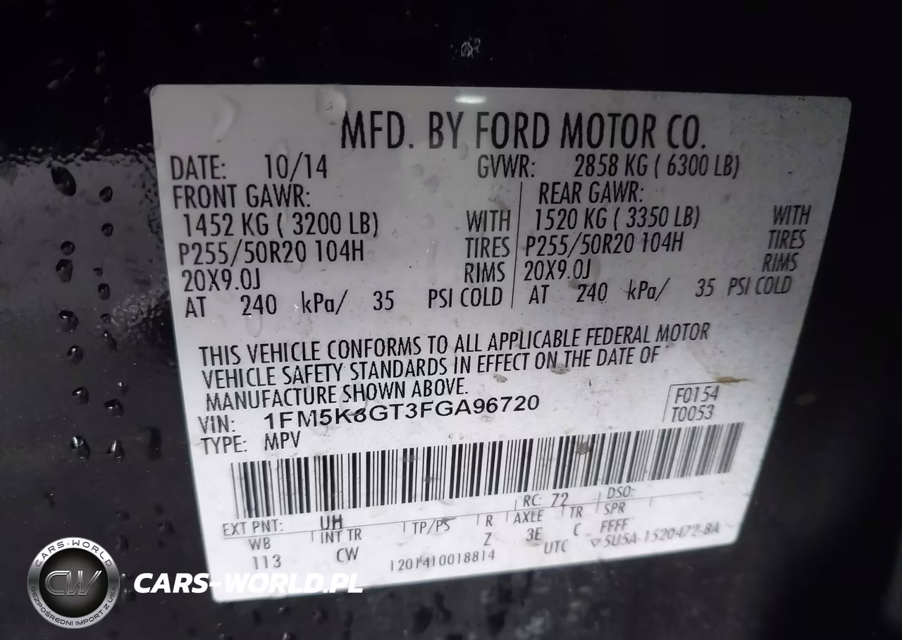 2015 Ford Explorer Sport VIN:1FM5K8GT3FGA96720 - 9