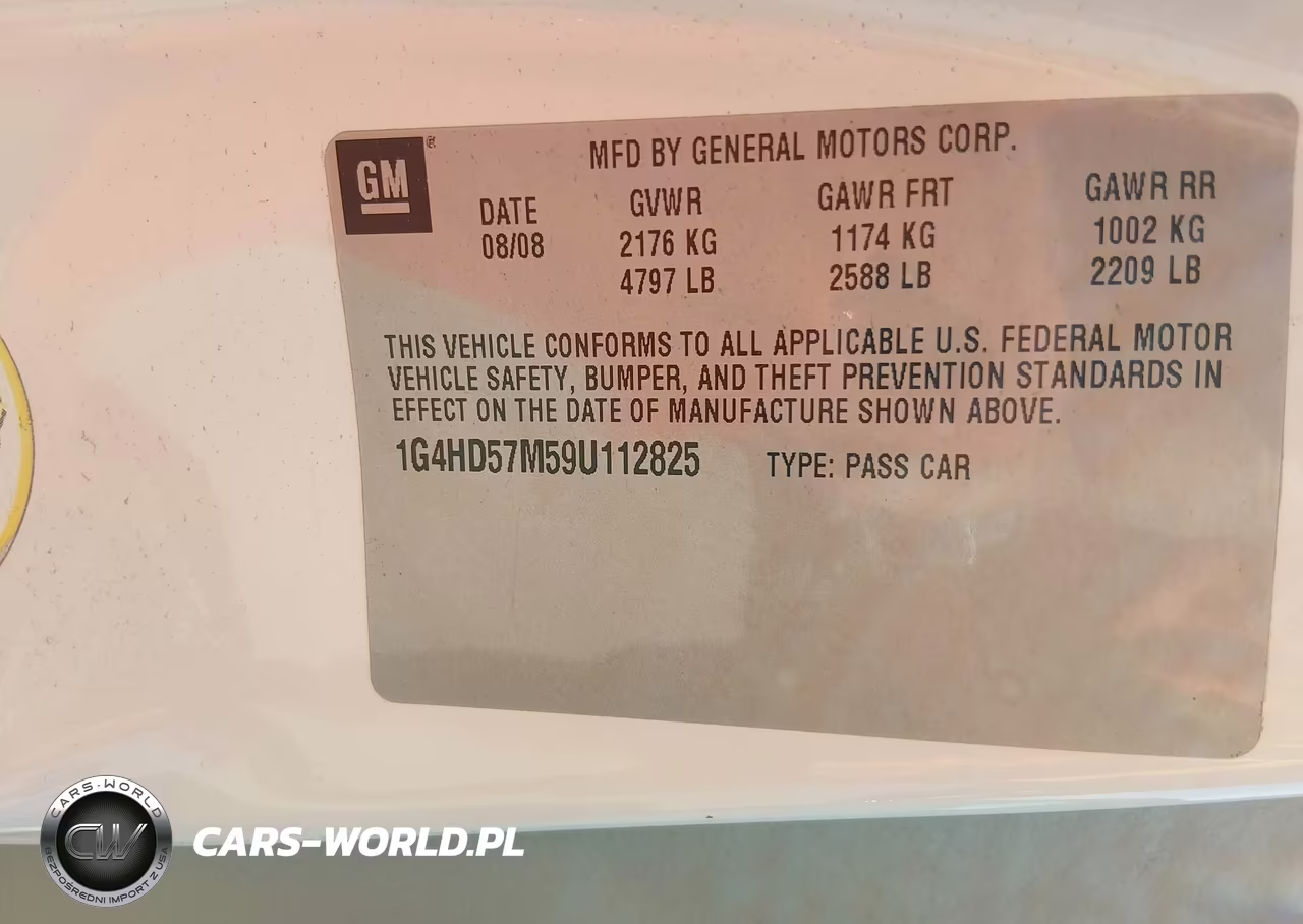 2009 Buick Lucerne Cxl VIN:1G4HD57M59U112825 - 9