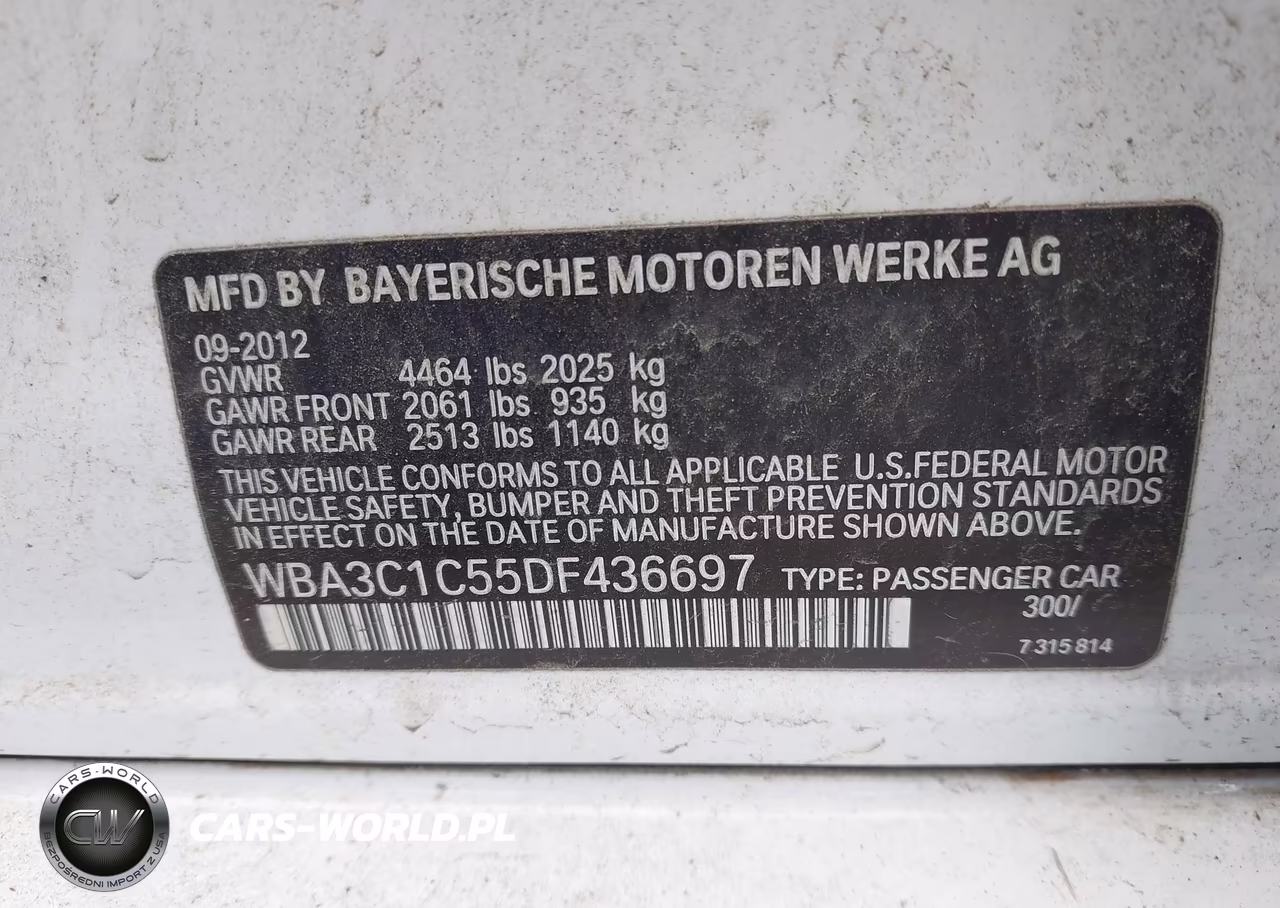 2013 BMW 328I VIN:WBA3C1C55DF436697 - 9