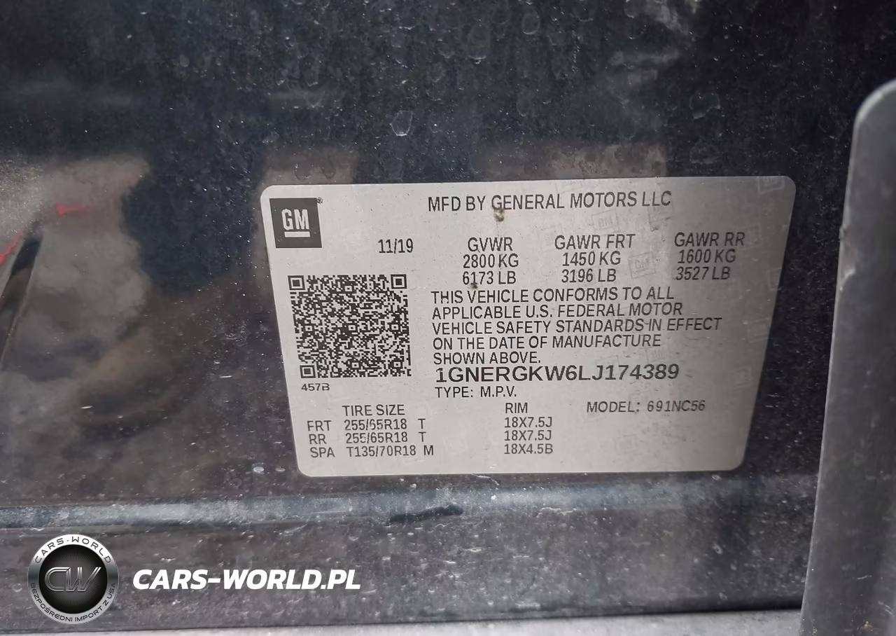 2020 Chevrolet Traverse Fwd Lt Cloth VIN:1GNERGKW6LJ174389 - 9