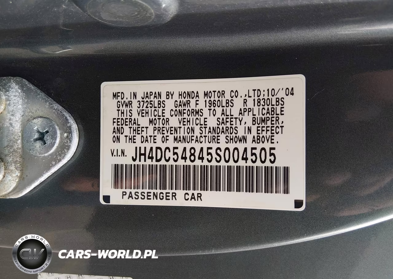 2005 Acura Rsx VIN:JH4DC54845S004505 - 9