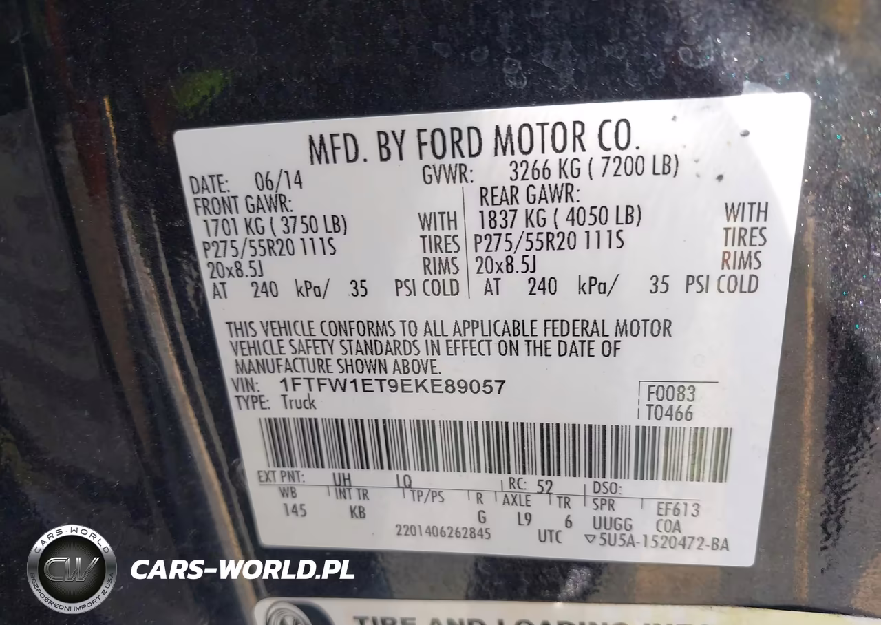 2014 Ford F-150 Fx4-King Ranch-Lariat-Limited-Platinum-Xl-Xlt VIN:1FTFW1ET9EKE89057 - 9