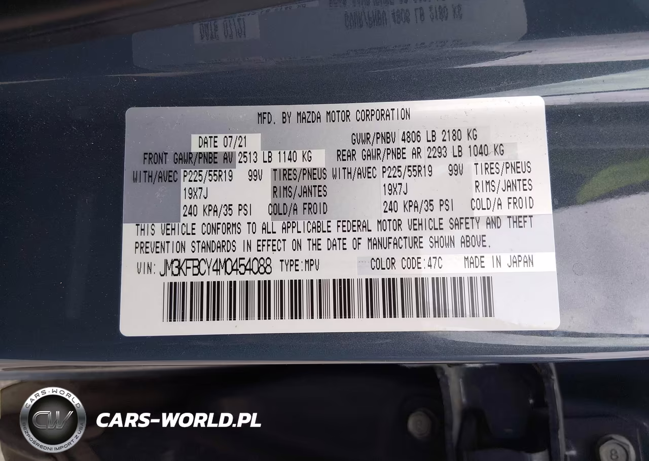 2021 Mazda Cx-5 Carbon Edition Turbo VIN:JM3KFBCY4M0454088 - 9