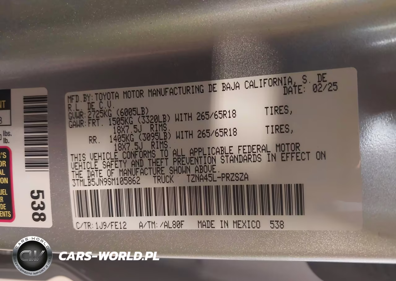 2025 Toyota Tacoma Trd Sport VIN:3TMLB5JN9SM105862 - 9
