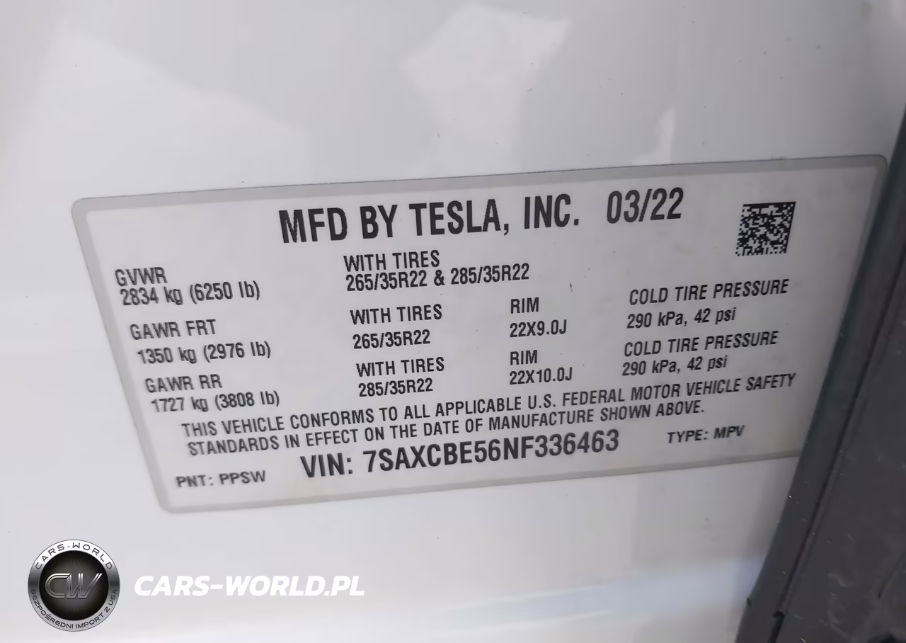 2022 Tesla Model X Dual Motor All-Wheel Drive VIN:7SAXCBE56NF336463 - 9