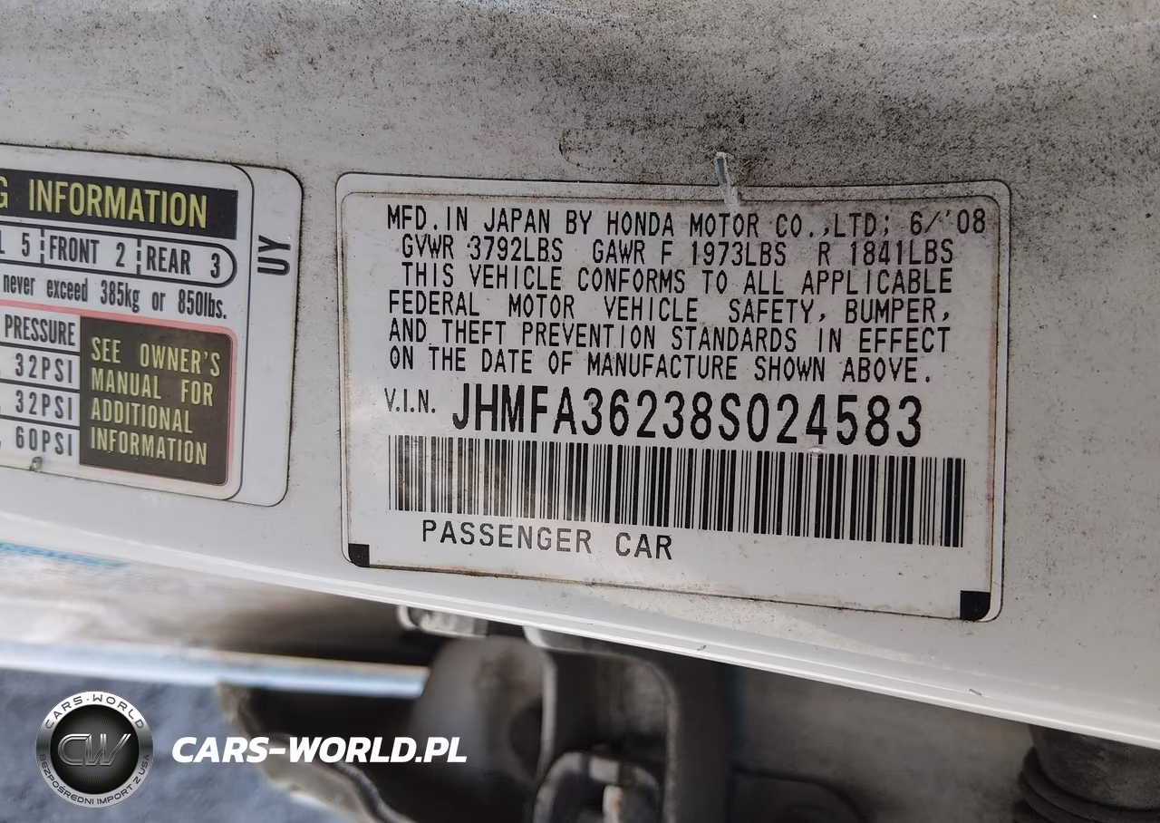 2008 Honda Civic Hybrid VIN:JHMFA36238S024583 - 9