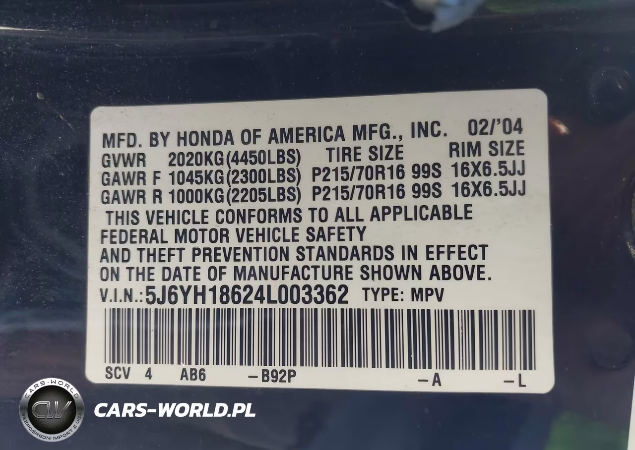 2004 Honda Element Ex VIN:5J6YH18624L003362 - 9