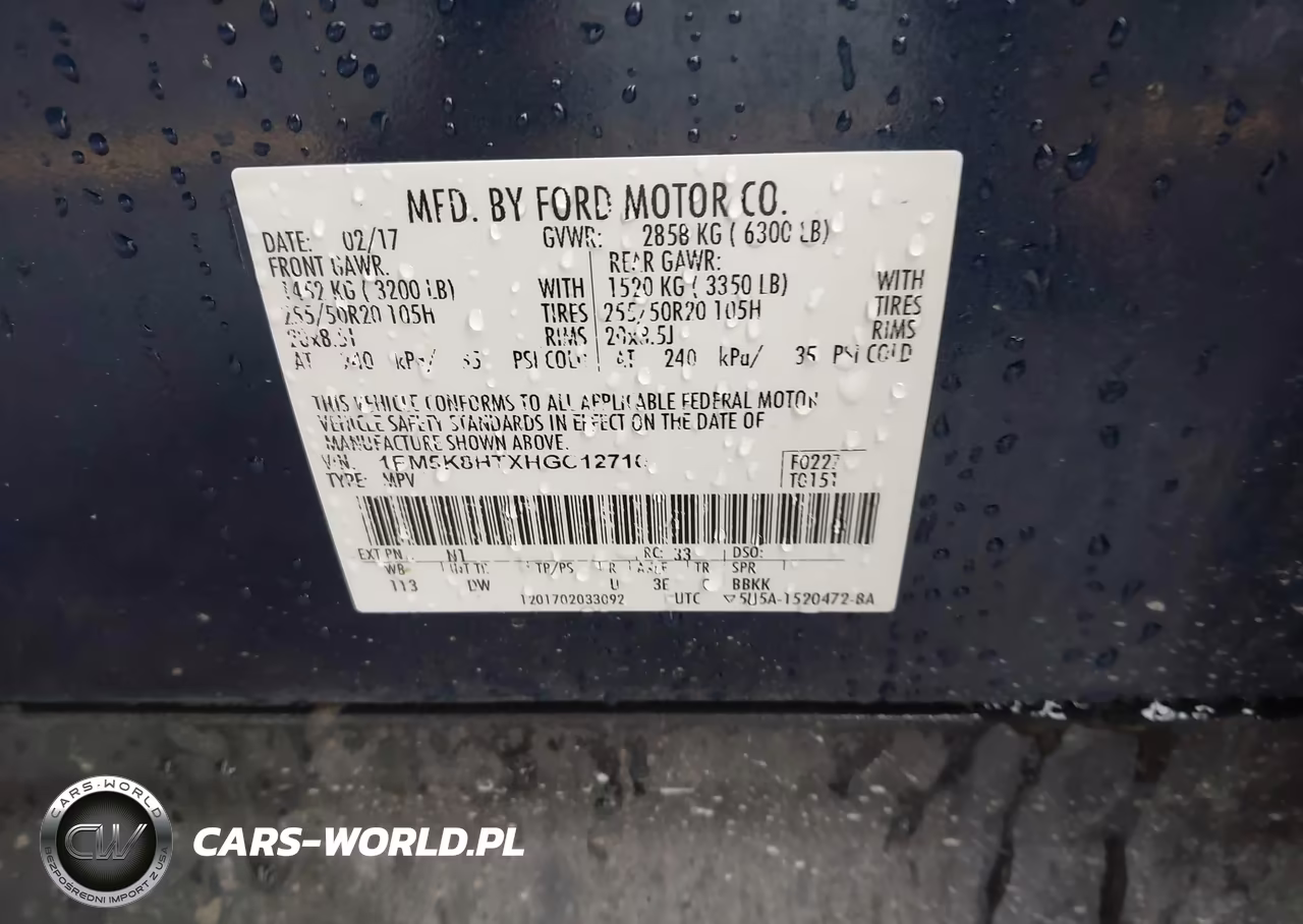 2017 Ford Explorer Platinum VIN:1FM5K8HTXHGC12710 - 9
