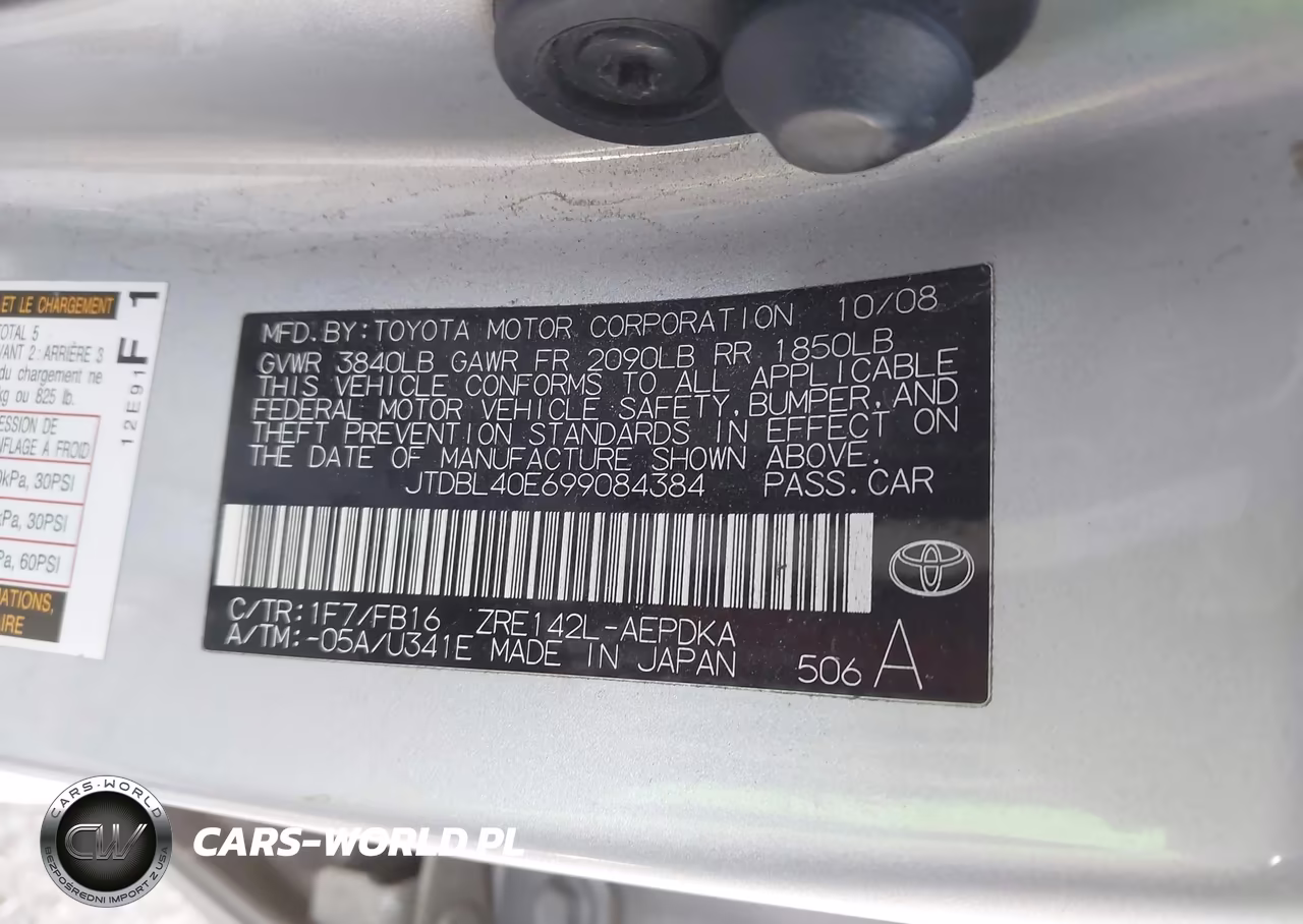 2009 Toyota Corolla Le VIN:JTDBL40E699084384 - 9