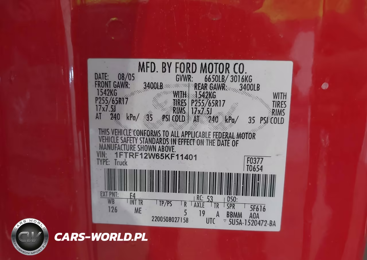 2005 Ford F-150 Stx-Xl-Xlt VIN:1FTRF12W65KF11401 - 9
