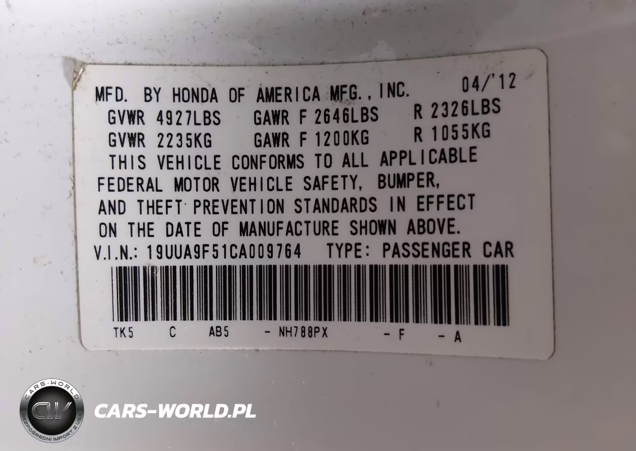 2012 Acura Tl 3.7 VIN:19UUA9F51CA009764 - 9