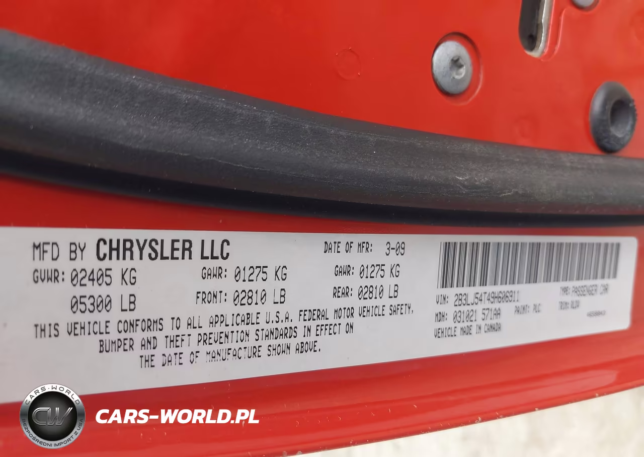 2009 Dodge Challenger R-T VIN:2B3LJ54T49H606911 - 9