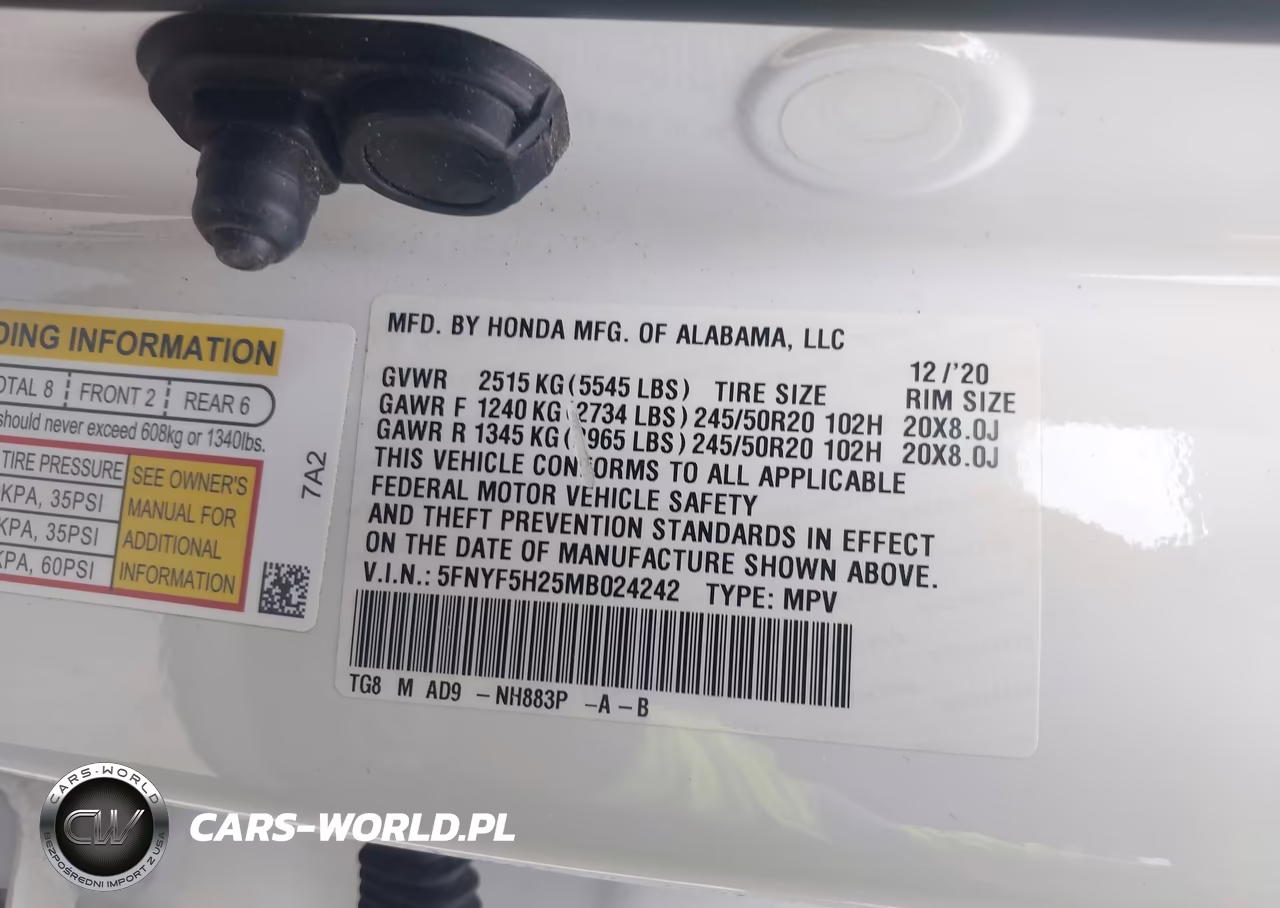 2021 Honda Pilot 2Wd Special Edition VIN:5FNYF5H25MB024242 - 9