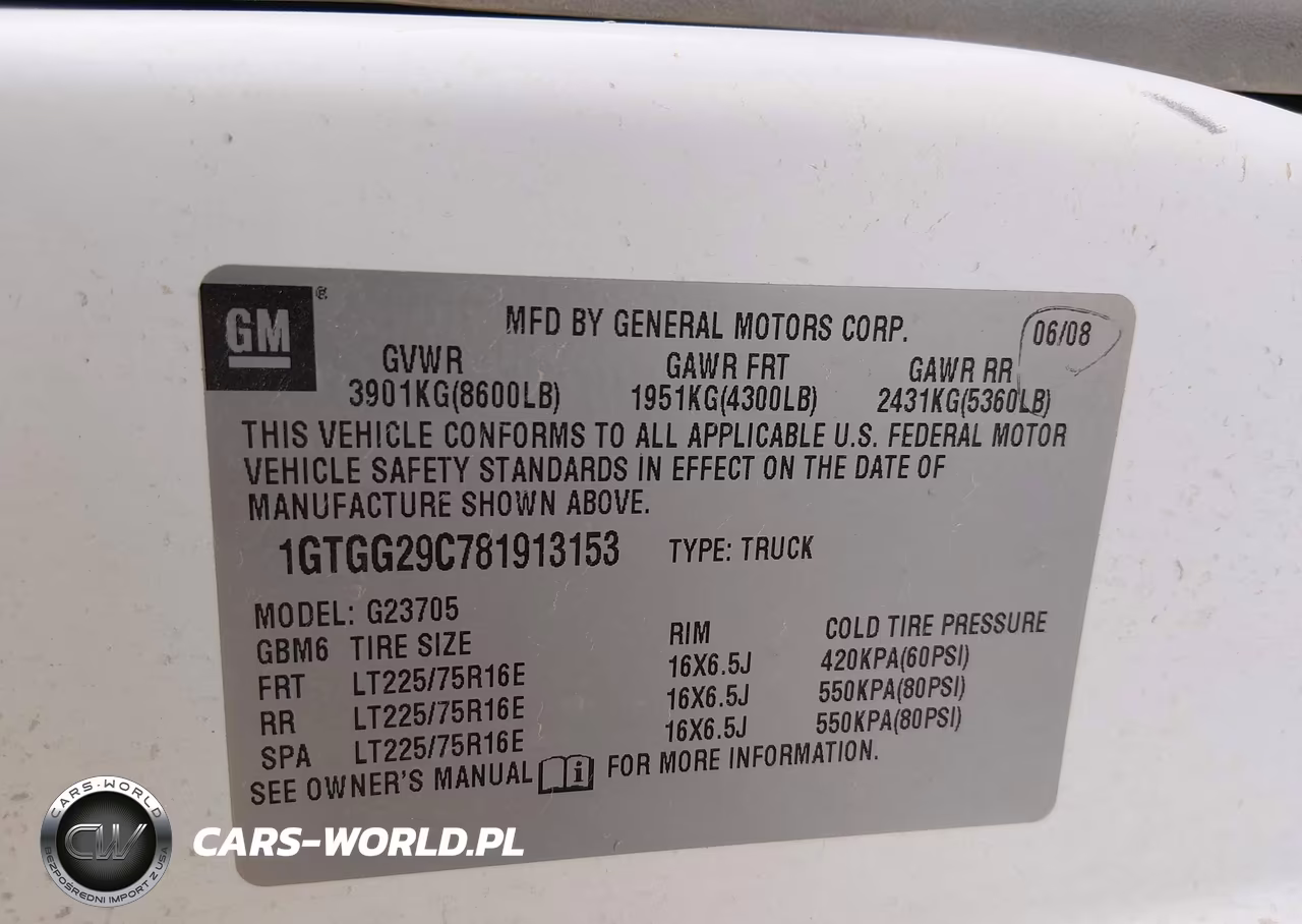 2008 GMC Savana Work Van VIN:1GTGG29C781913153 - 9