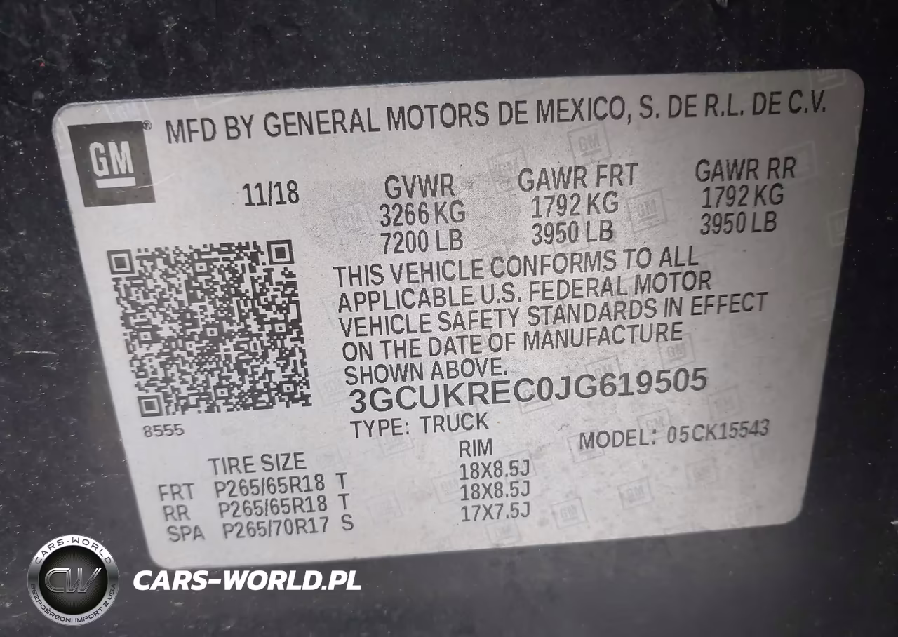 2018 Chevrolet Silverado 1500 2Lt VIN:3GCUKREC0JG619505 - 9
