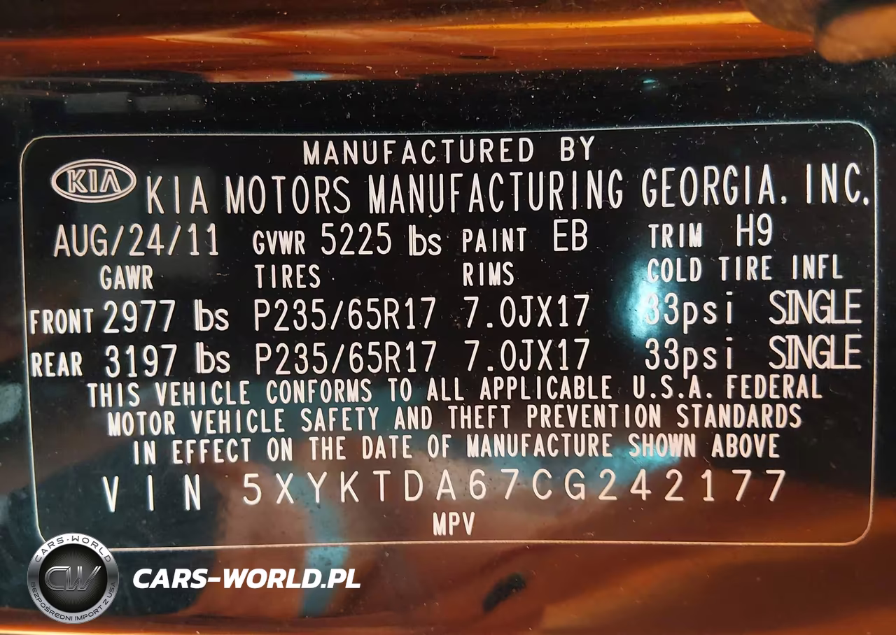 2012 Kia Sorento Lx VIN:5XYKTDA67CG242177 - 9