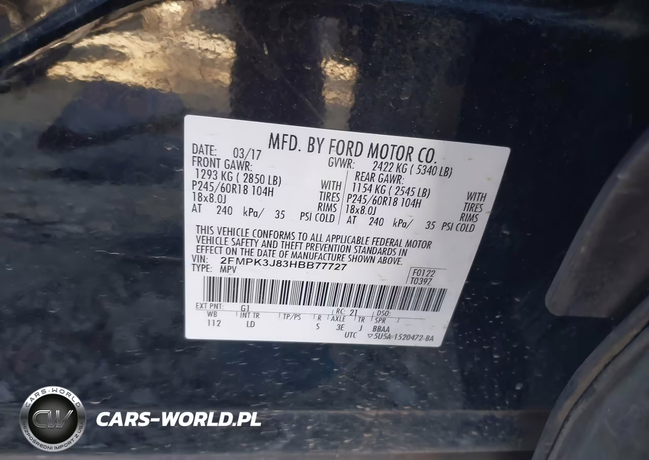 2017 Ford Edge Sel VIN:2FMPK3J83HBB77727 - 9