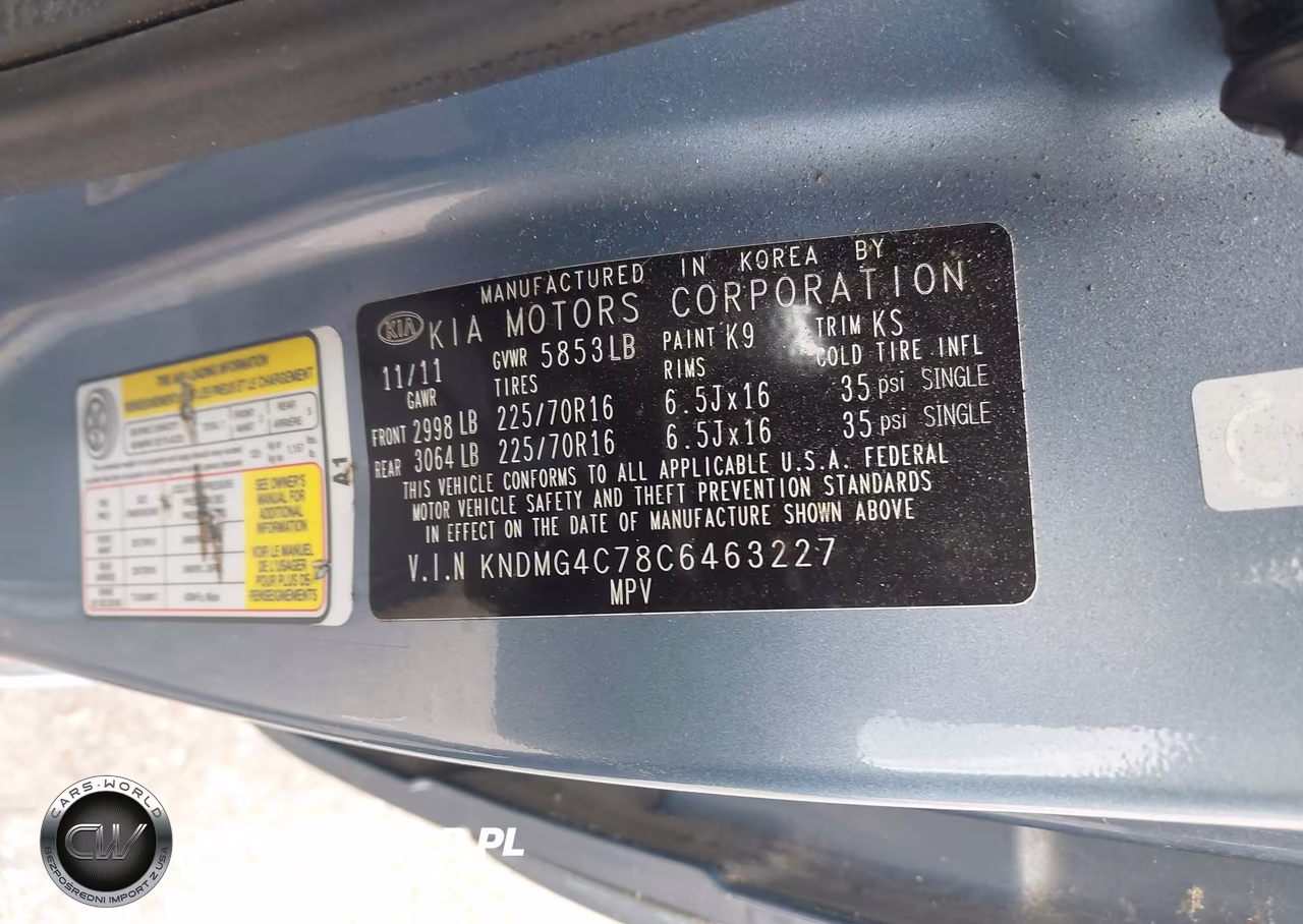 2012 Kia Sedona Lx VIN:KNDMG4C78C6463227 - 9