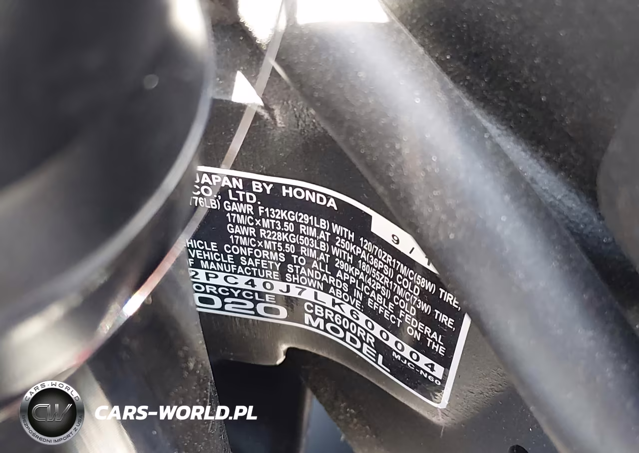 2020 Honda Cbr600 Rr VIN:JH2PC40J7LK600004 - 10