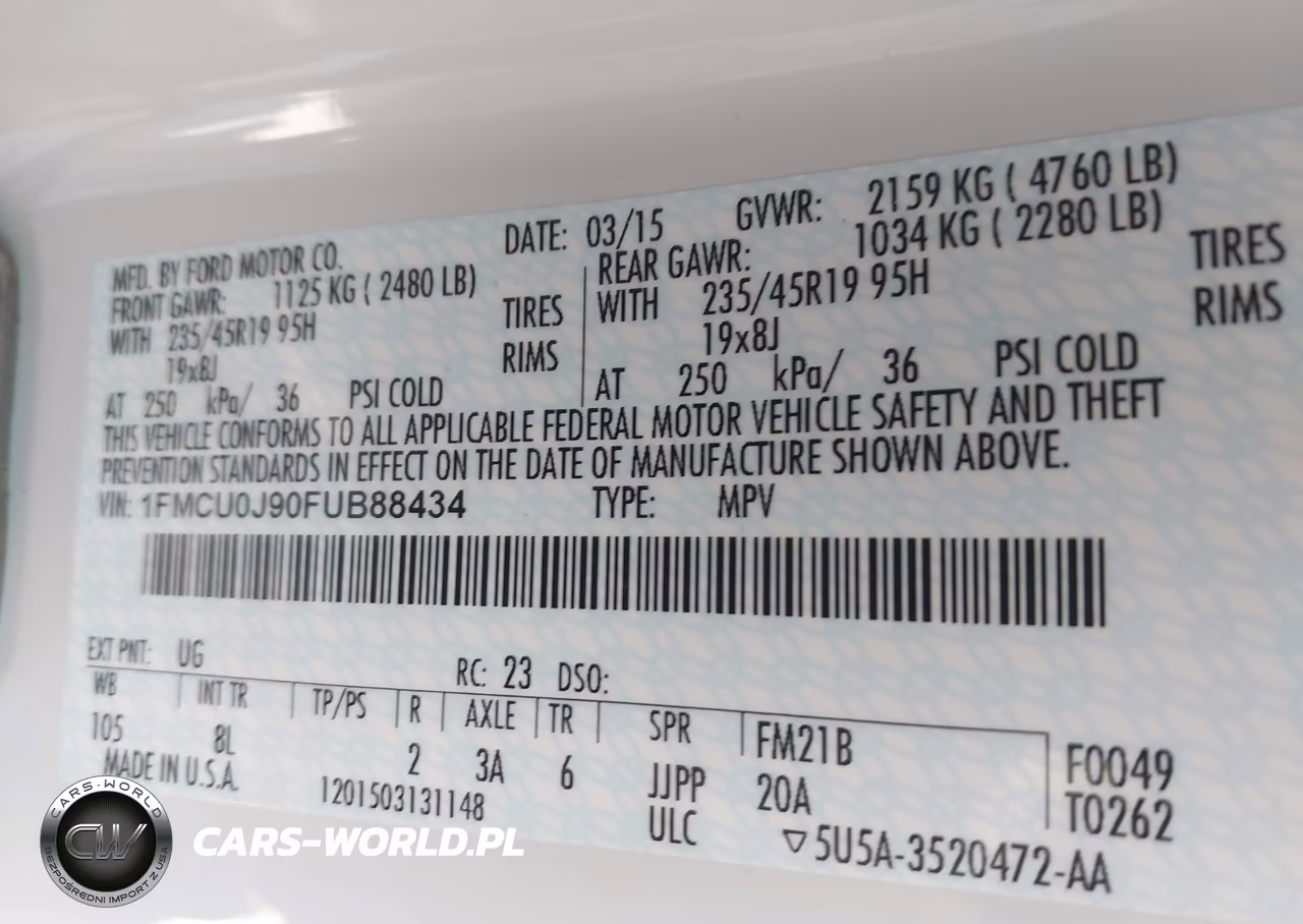 2015 Ford Escape Titanium VIN:1FMCU0J90FUB88434 - 9