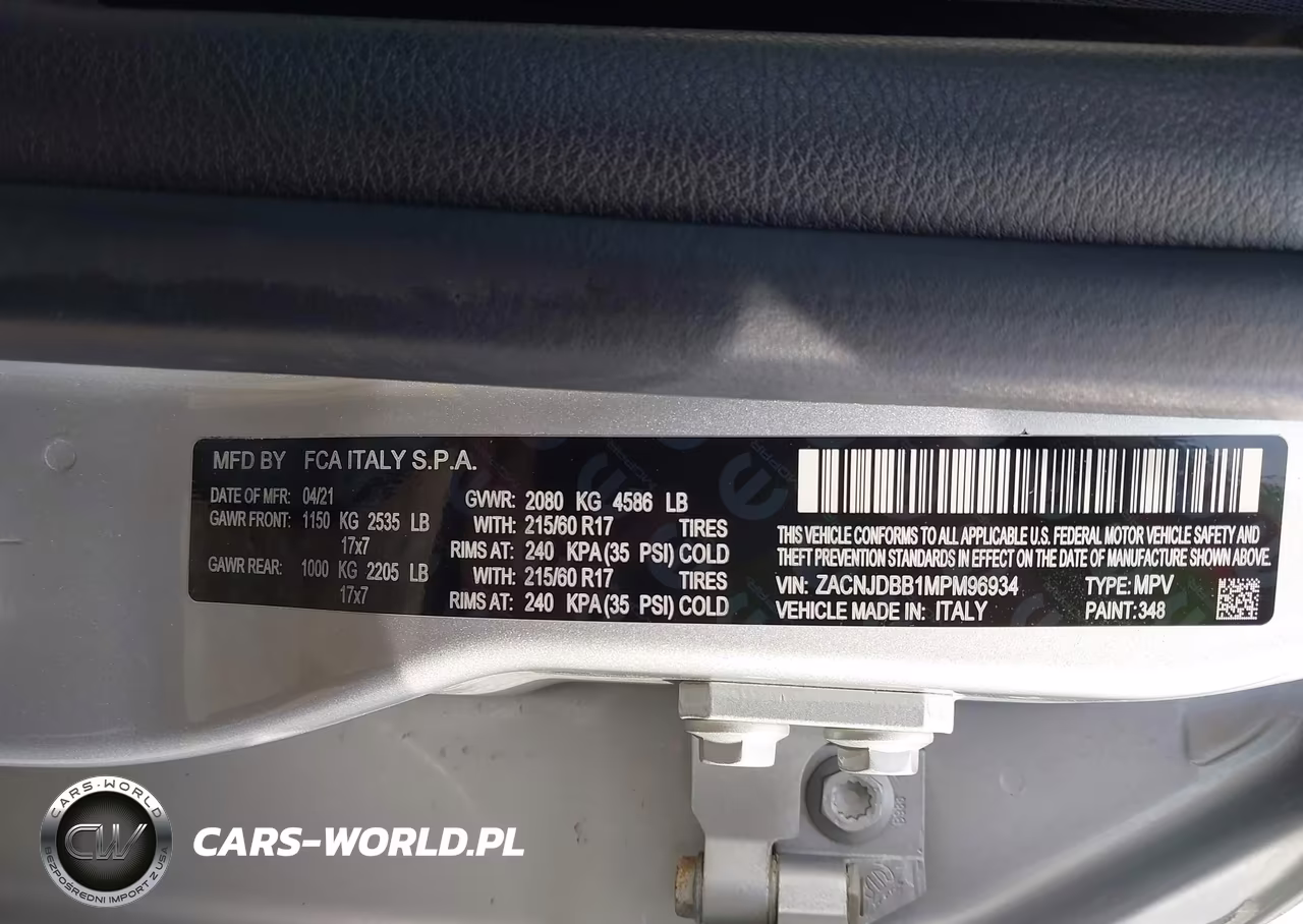 2021 Jeep Renegade Latitude 4X4 VIN:ZACNJDBB1MPM96934 - 9