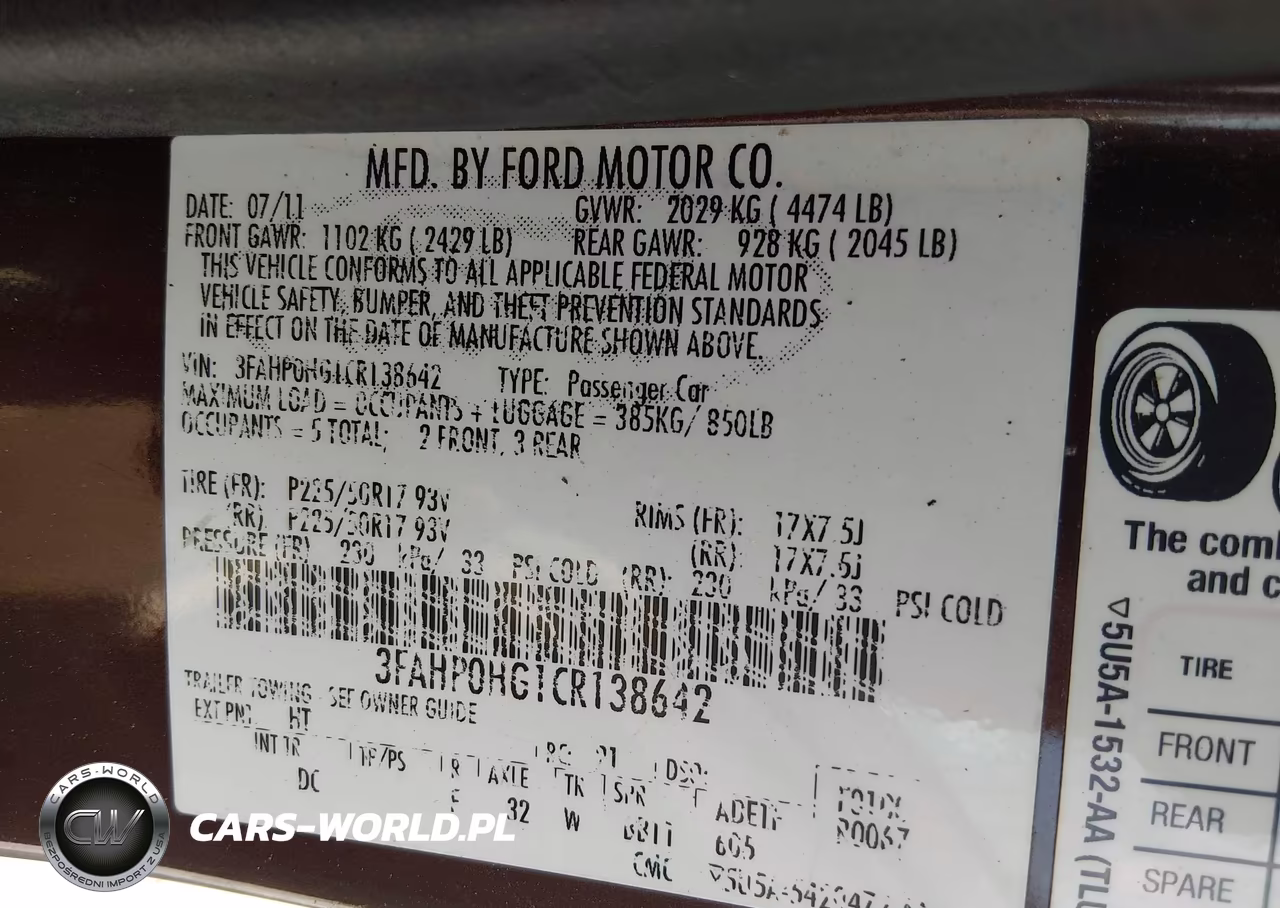 2012 Ford Fusion Se VIN:3FAHP0HG1CR138642 - 9