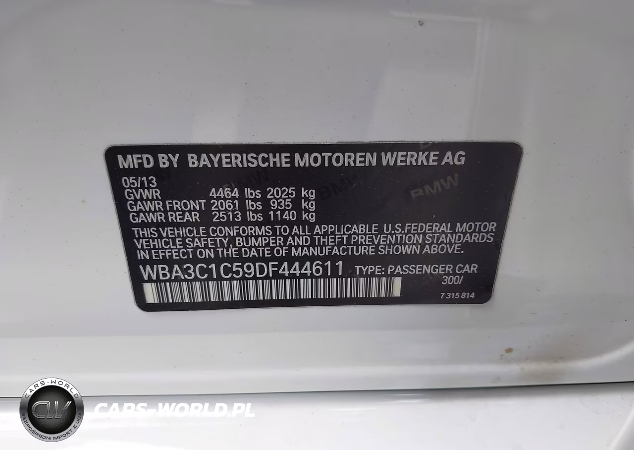 2013 BMW 328I VIN:WBA3C1C59DF444611 - 9