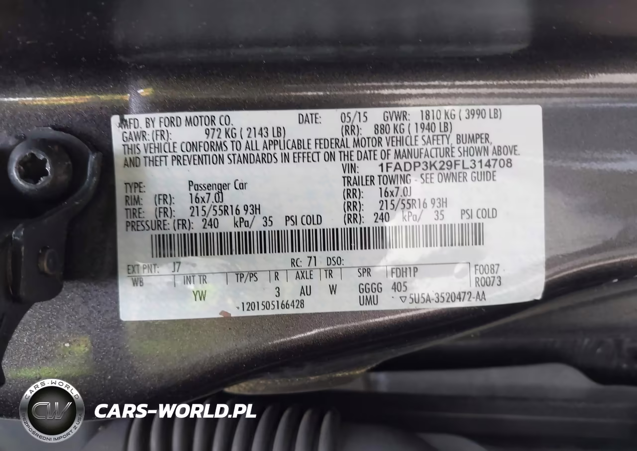 2015 Ford Focus Se VIN:1FADP3K29FL314708 - 9
