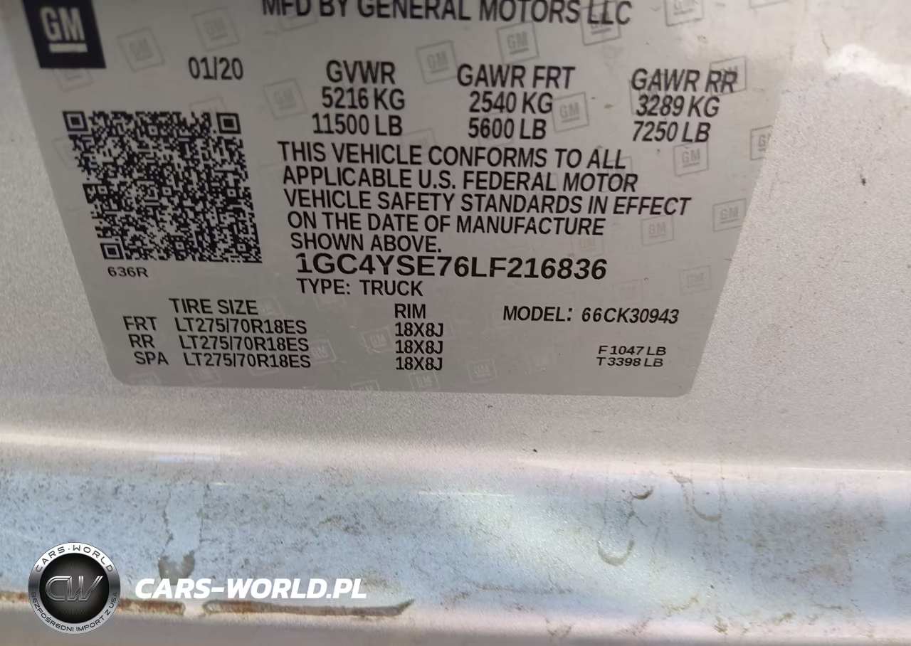 2020 Chevrolet Silverado 3500Hd 4Wd Long Bed Wt VIN:1GC4YSE76LF216836 - 8