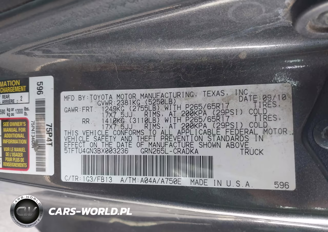 2011 Toyota Tacoma Prerunner V6 VIN:5TFTU4GN3BX003236 - 9